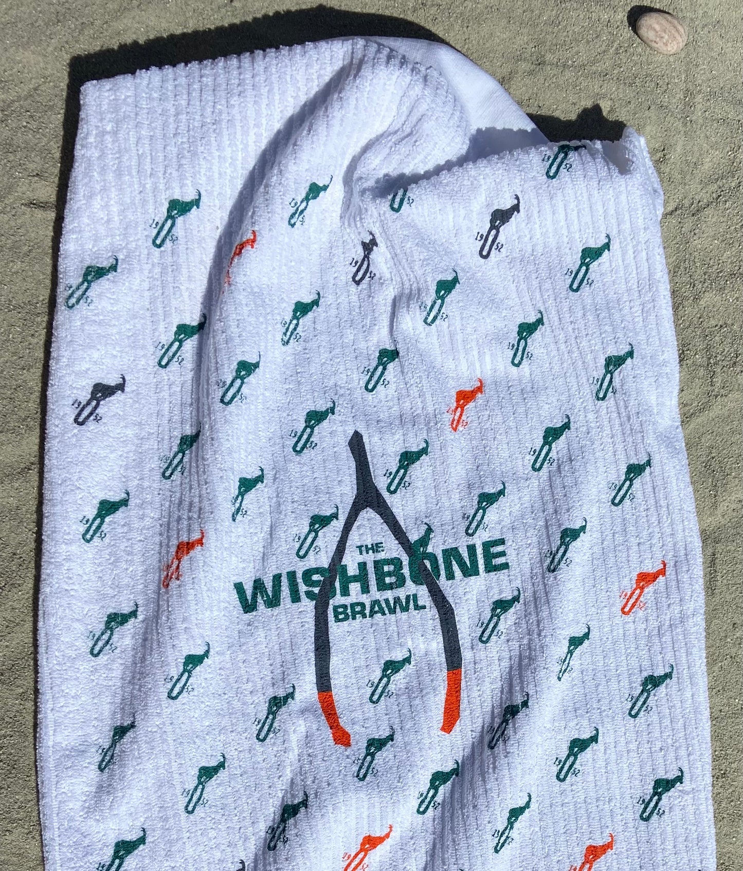 White Wishbone Brawl Golf Towel