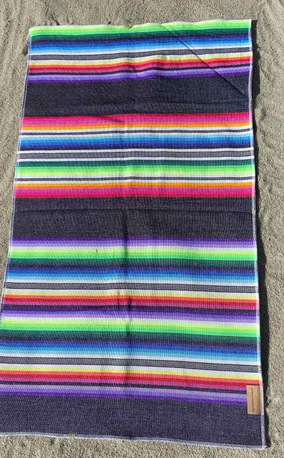 Black Sarape Pattern Golf Towel