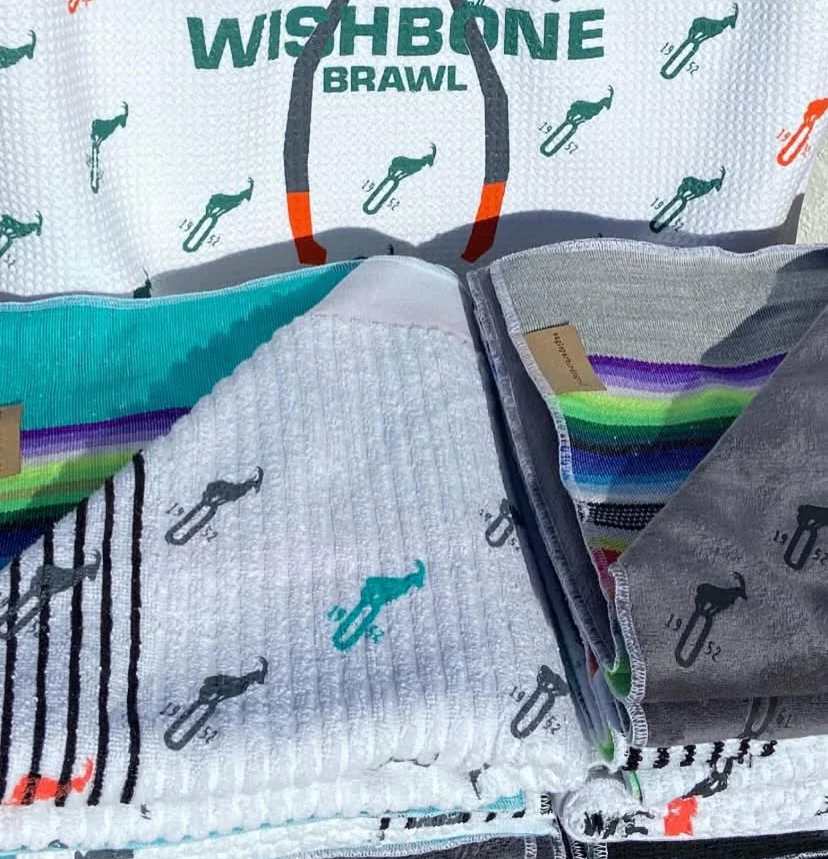 Wishbone Brawl Sarape Golf Towels