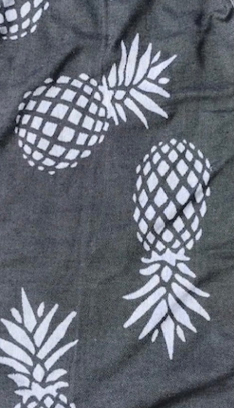 Black and White Pineapple Golf Towel