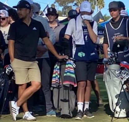 Xander Schauffele with Golf Towel Bag 