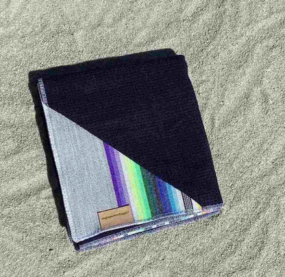 Gray Sarape Golf Towel with Black Interior