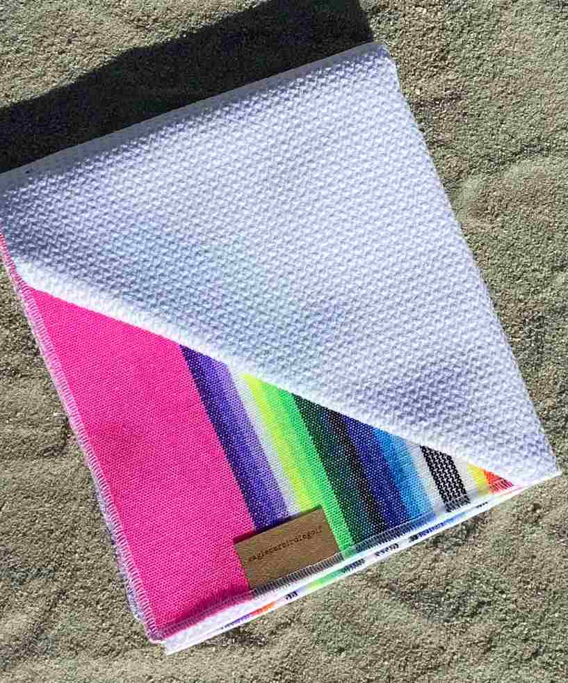Pink Sarape Golf Towel with White Interior