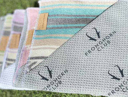 Colorful Baja Surf Golf Towels with Custom Logos