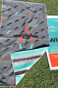 Wishbone and Goat Hill Park Players towel original Baja green